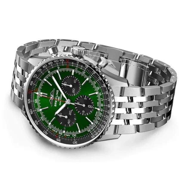 Breitling Navitimer Men Automatic Green Stainless Steel Watch AB0137241L1A1 photo 3