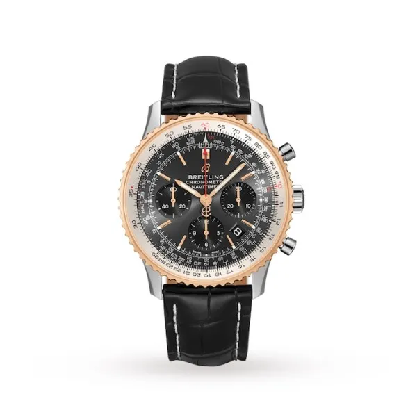 Breitling Navitimer Men Automatic Grey Leather Watch UB0121211F1P1
