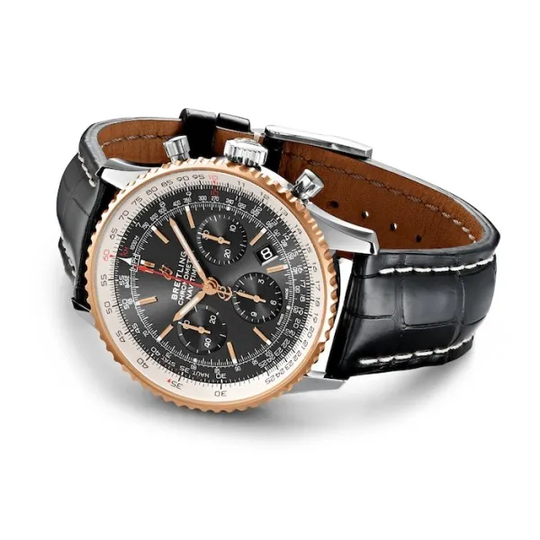 Breitling Navitimer Men Automatic Grey Leather Watch UB0121211F1P1 photo 2