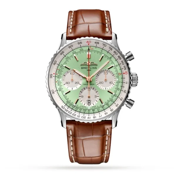 Breitling Navitimer Men Automatic Mint Alligator Watch AB0139211L1P1 photo 5