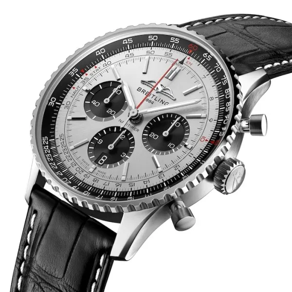 Breitling Navitimer Men Automatic Silver Alligator Watch AB0138241G1P1 photo 3