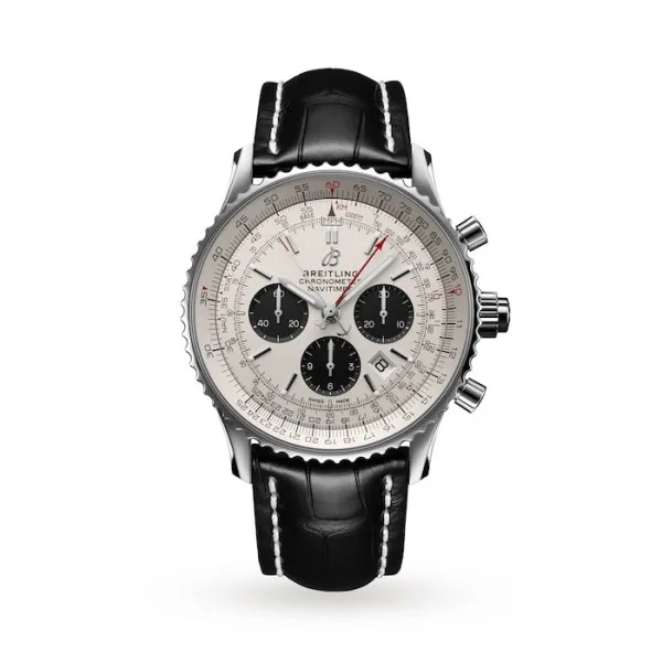 Breitling Navitimer Men Automatic Silver Crocodile Watch AB0311211G1P1 - Photo 2
