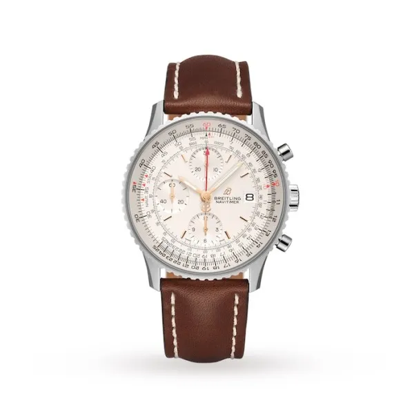 Breitling Navitimer Men Automatic Silver Leather Watch A13324121G1X1 - Photo 3