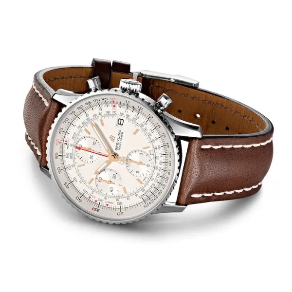 Breitling Navitimer Men Automatic Silver Leather Watch A13324121G1X1 photo 3