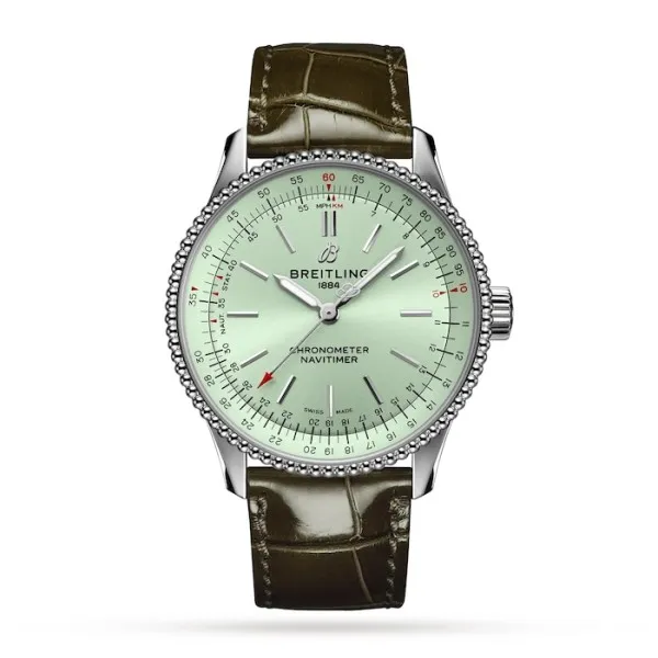 Breitling Navitimer Women Automatic Green Alligator Watch A17395361L1P2