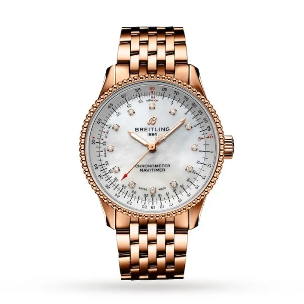 Breitling Navitimer Women Automatic Mother of Pearl 18ct Rose Gold Watch R17395211A1R1