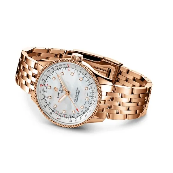 Breitling Navitimer Women Automatic Mother of Pearl 18ct Rose Gold Watch R17395211A1R1 photo 3