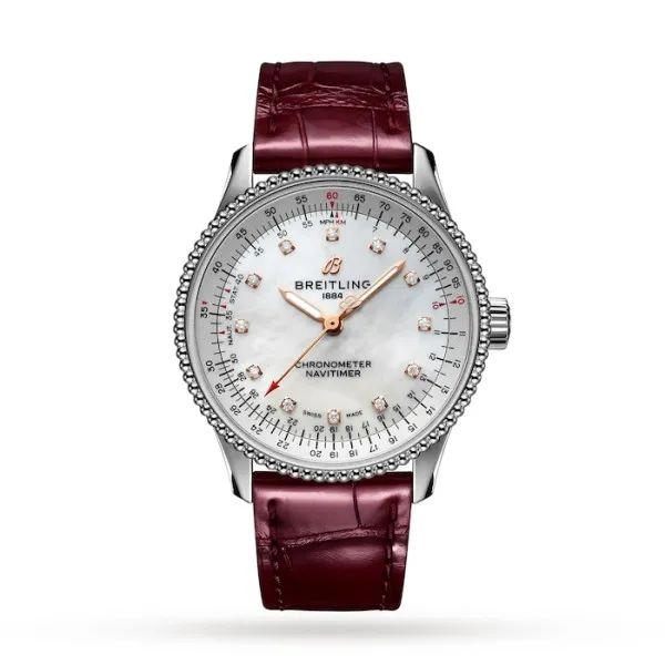 Breitling Navitimer Women Automatic Mother of Pearl Crocodile Watch A17395211A1P1 photo 5