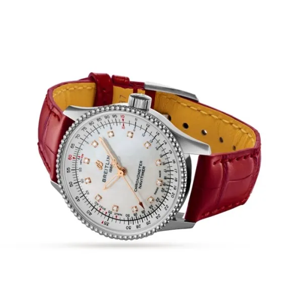 Breitling Navitimer Women Automatic Mother of Pearl Leather Watch A17395211A1P6 photo 2