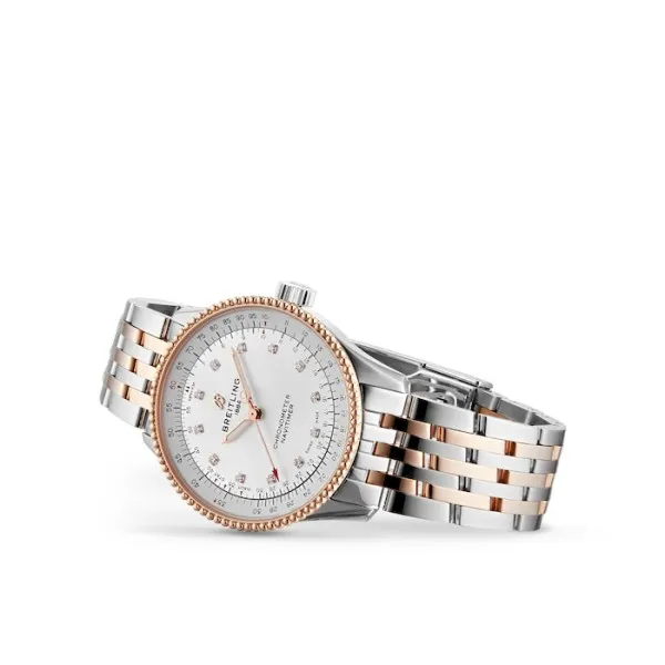 Breitling Navitimer Women Automatic Mother of Pearl Stainless Steel &amp;amp; Rose Gold Watch U17395211A1U1 photo 2