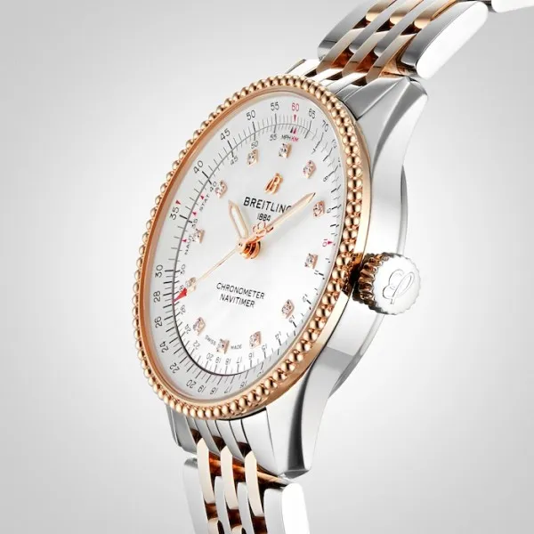 Breitling Navitimer Women Automatic Mother of Pearl Stainless Steel &amp;amp; Rose Gold Watch U17395211A1U1 photo 5