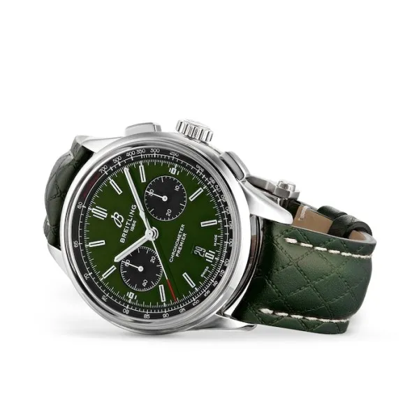 Breitling Premier Bentley Men Automatic Green Leather Watch AB0118A11L1X1 photo 2