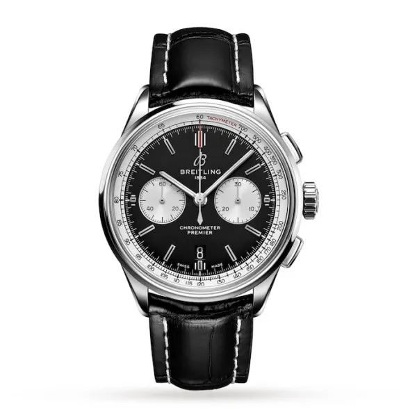 Breitling Premier Men Automatic Black Alligator Watch AB0118371B1P1 - Photo 3