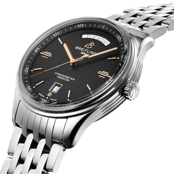 Breitling Premier Men Automatic Black Stainless Steel Watch A45340241B1A1 photo 2