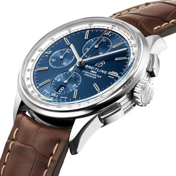Breitling Premier Men Automatic Blue Crocodile Watch A13315351C1P1 photo 2