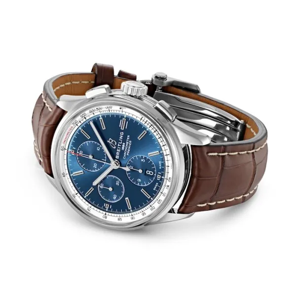 Breitling Premier Men Automatic Blue Crocodile Watch A13315351C1P1 photo 3