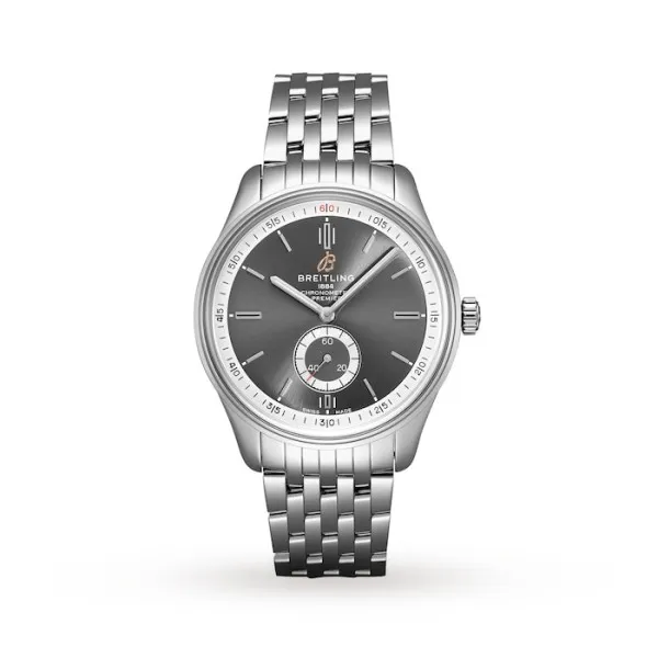 Breitling Premier Men Automatic Grey Leather Watch A37340351B1A1 - Photo 4