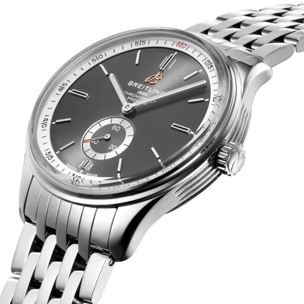 Breitling Premier Men Automatic Grey Leather Watch A37340351B1A1 photo 2