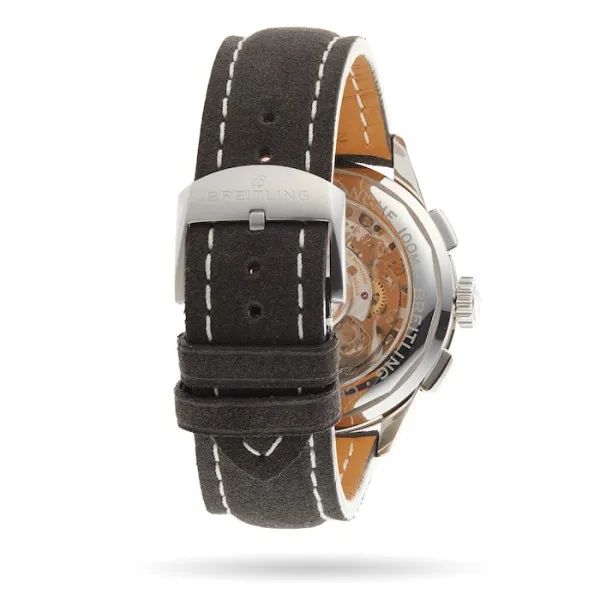 Breitling Premier Men Automatic Silver Leather Watch AB0118221G1X2 photo 5