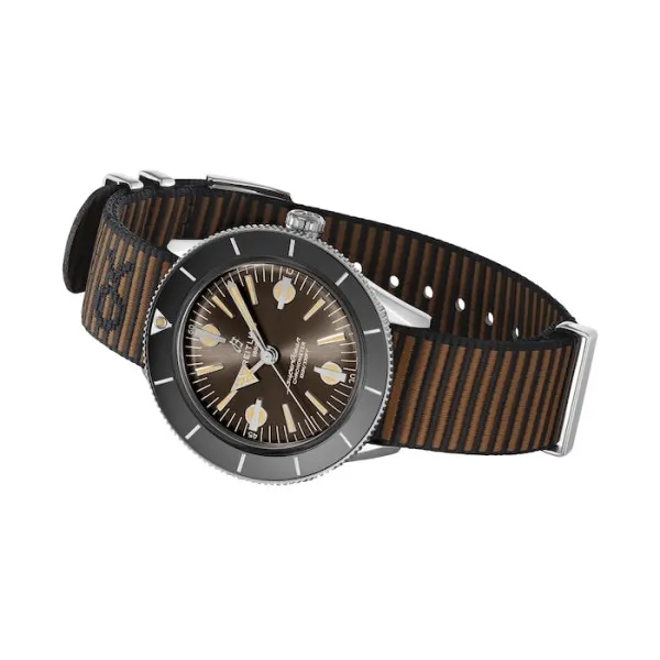 Breitling Superocean Heritage Men Automatic Brown Nylon Watch A103703A1Q1W1 photo 3