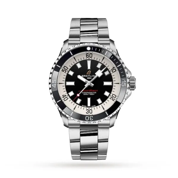 Breitling Superocean Men Automatic Black Stainless Steel Watch A17375211B1A1