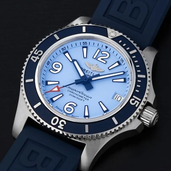 Breitling Superocean Men Automatic Blue Rubber Watch A17316D81C1S1 - Photo 4