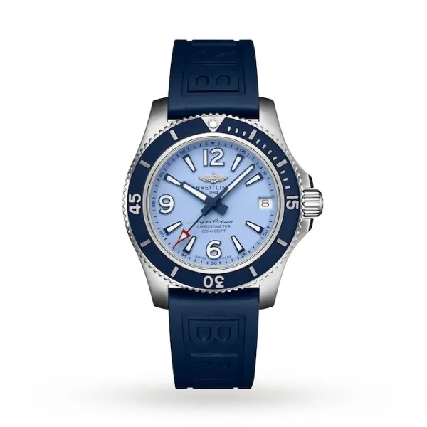 Breitling Superocean Men Automatic Blue Rubber Watch A17316D81C1S1