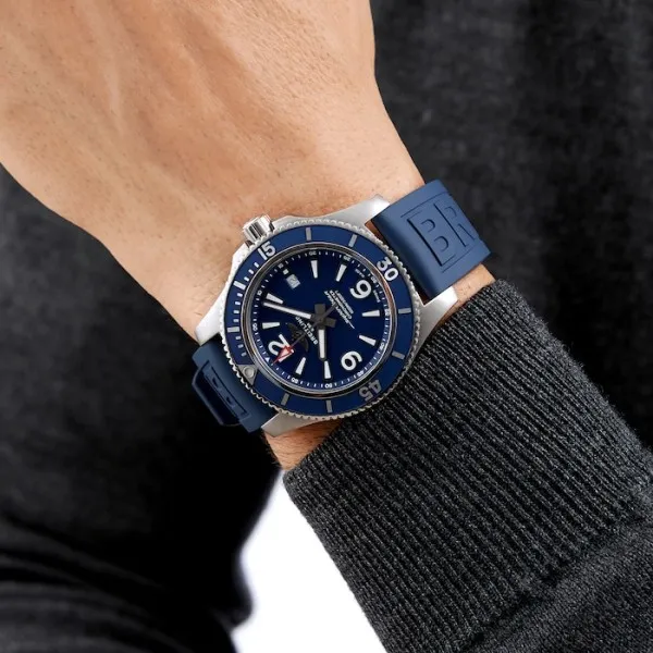 Breitling Superocean Men Automatic Blue Rubber Watch A17367D81C1S1 - Photo 4