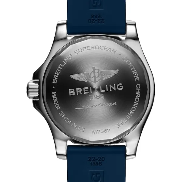 Breitling Superocean Men Automatic Blue Rubber Watch A17367D81C1S1 - Photo 5