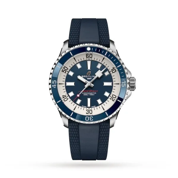 Breitling Superocean Men Automatic Blue Rubber Watch A17375E71C1S1 - Photo 2
