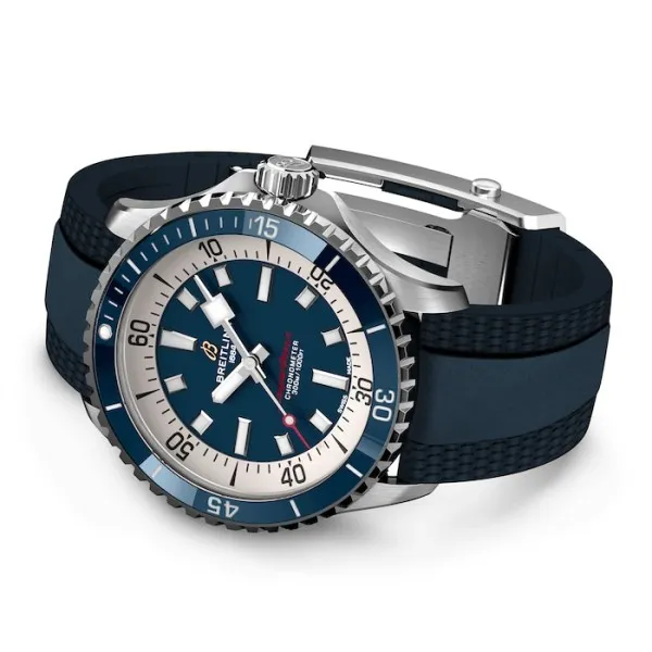 Breitling Superocean Men Automatic Blue Rubber Watch A17375E71C1S1 - Photo 4