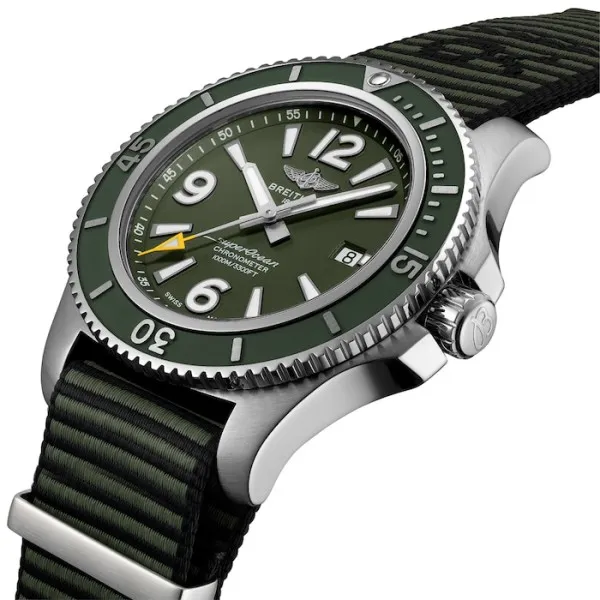 Breitling Superocean Men Automatic Green Nylon Watch A17367A11L1W1 photo 2