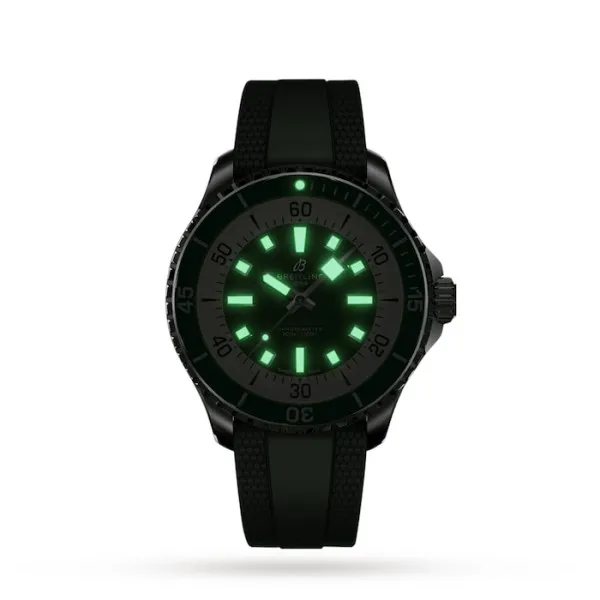 Breitling Superocean Men Automatic Green Rubber Watch A17376A31L1S1 photo 4