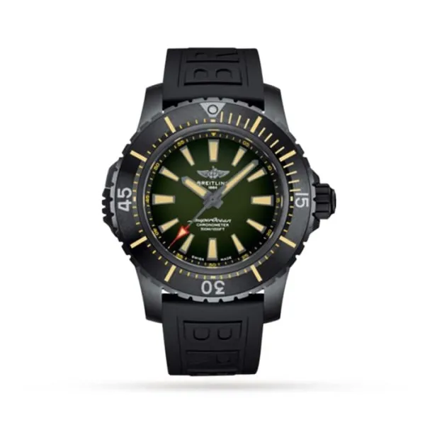 Breitling Superocean Men Automatic Green Rubber Watch V17369241L1S1 - Photo 3