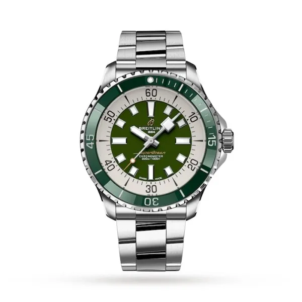 Breitling Superocean Men Automatic Green Stainless Steel Watch A17376A31L1A1