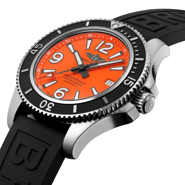 Breitling Superocean Men Automatic Orange Rubber Watch A17366D71O1S1 photo 2