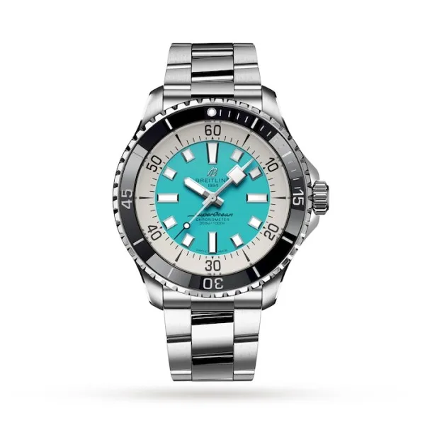 Breitling Superocean Men Automatic Turquoise Stainless Steel Watch A17376211L2A1 - Photo 4