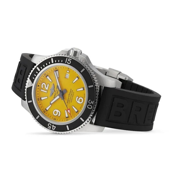Breitling Superocean Men Automatic Yellow Rubber Watch A17367021I1S2 photo 2