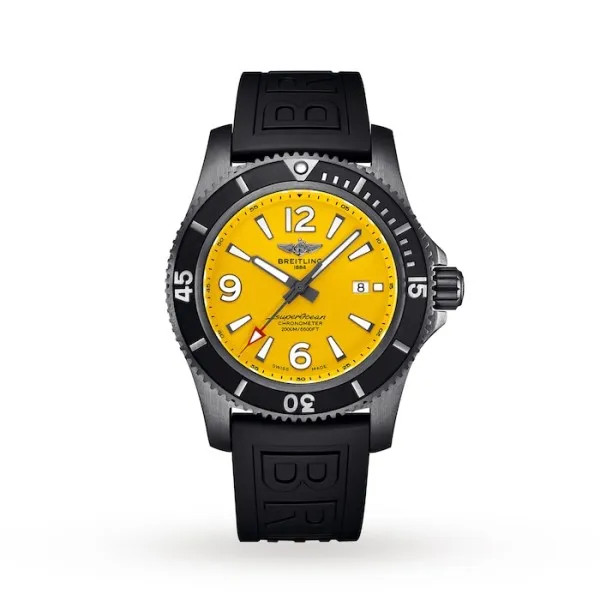 Breitling Superocean Men Automatic Yellow Rubber Watch M17368D71I1S1 - Photo 3