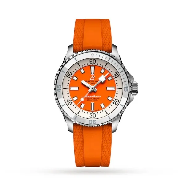 Breitling Superocean Unisex Automatic Orange Rubber Watch A17377211O1S1 - Photo 4