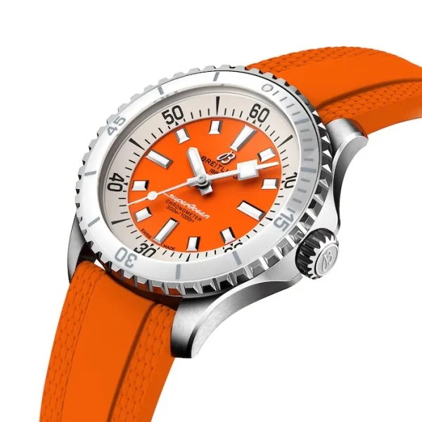 Breitling Superocean Unisex Automatic Orange Rubber Watch A17377211O1S1 photo 3