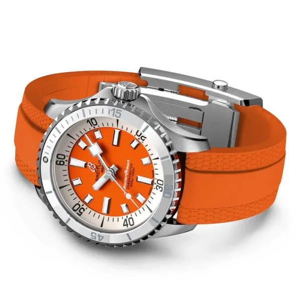 Breitling Superocean Unisex Automatic Orange Rubber Watch A17377211O1S1 photo 4
