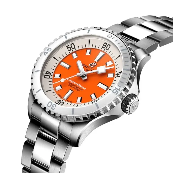 Breitling Superocean Unisex Automatic Orange Stainless Steel Watch A17377211O1A1 photo 3