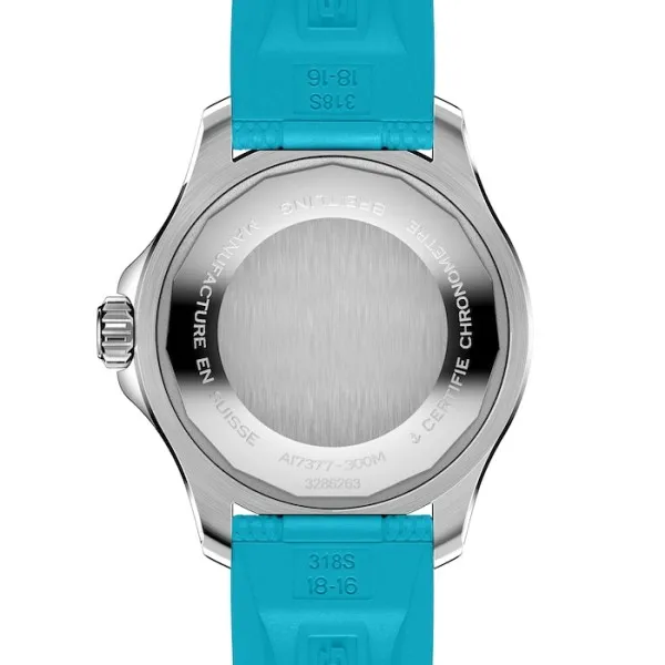 Breitling Superocean Unisex Automatic Turquoise Rubber Watch A17377211C1S1 photo 2