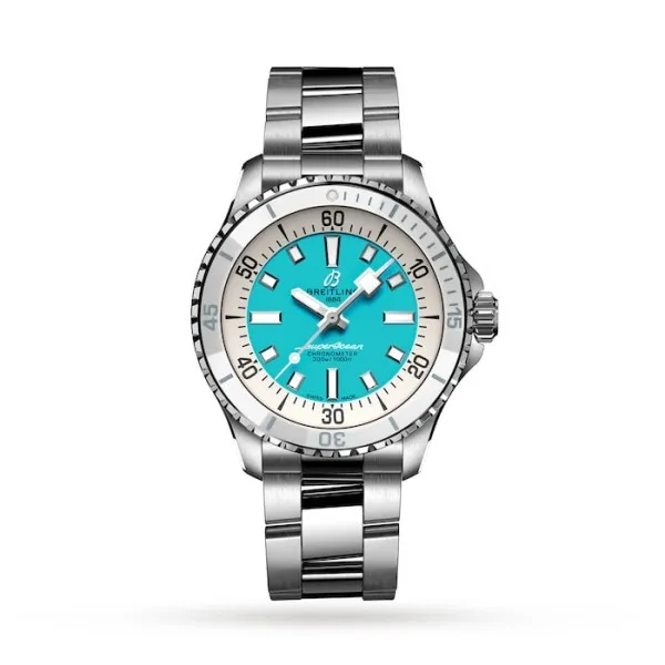 Breitling Superocean Unisex Automatic Turquoise Stainless Steel Watch A17377211C1A1 - Photo 4