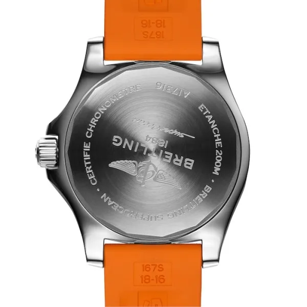 Breitling Superocean Women Automatic Orange Rubber Watch A17316D71O1S1 - Photo 3