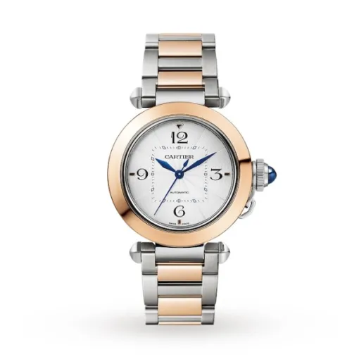 Cartier Pasha de Cartier Women Automatic Silver Stainless Steel &amp;amp; 18ct Rose Gold Watch W2PA0008 photo 3