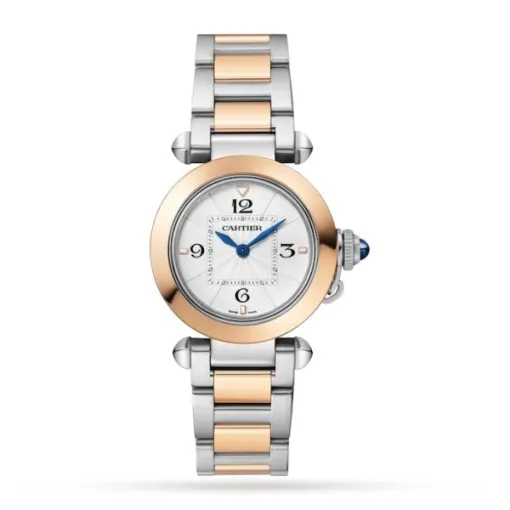 Cartier Pasha de Cartier Women Quartz Silver Stainless Steel &amp;amp; 18ct Rose Gold Watch W2PA0007 - Photo 3