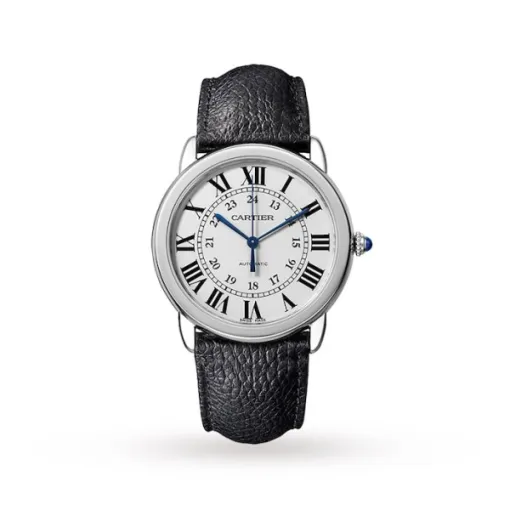 Cartier Ronde de Cartier Men Automatic Silver Leather Watch WSRN0021