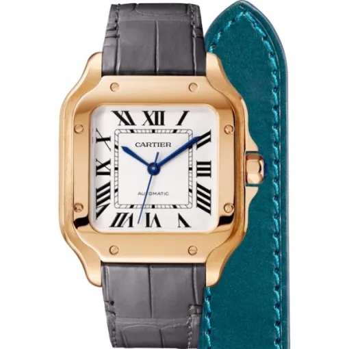Cartier Santos de Cartier Men Automatic Silver Alligator Watch WGSA0012 photo 3